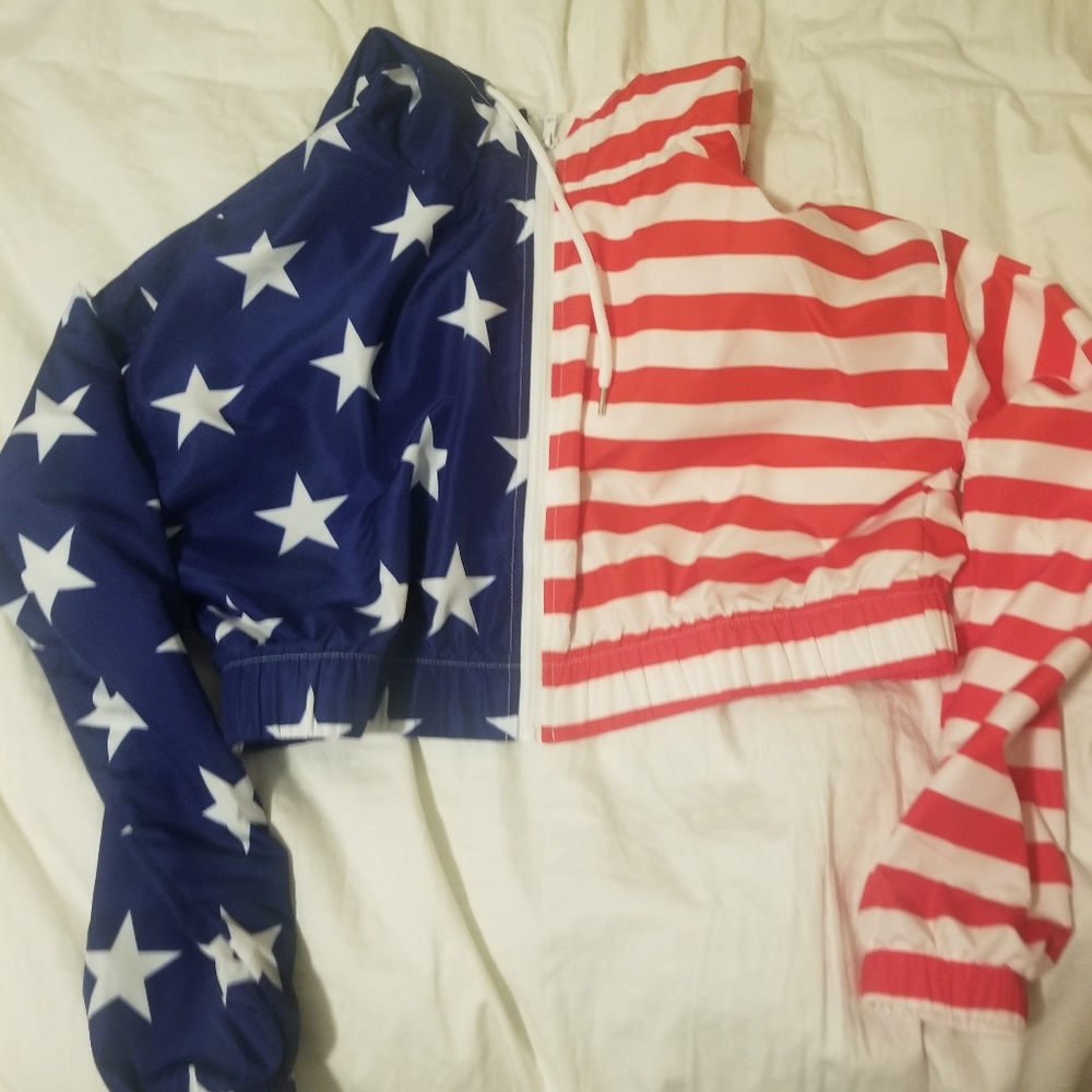 Stars & stripe crop jacket juniors Medium